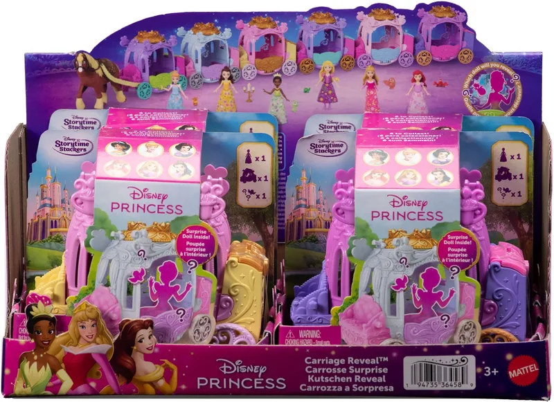 DISNEY PRINCESS CARRIAGE REVEAL ASSORTED. from Mattel Games, Meerkleurig edition – box