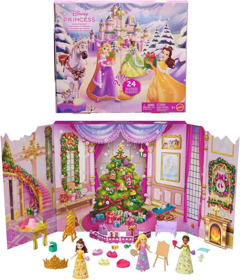 Disney Princess speelgoed adventskalender met 24 verrassingen. von Mattel Games, Ausgabe Meerkleurig – Schachtel