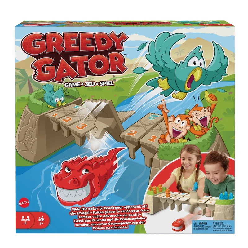 Greedy Gator Game - Fijne Motoriek - Bordspel van Mattel Games – doos