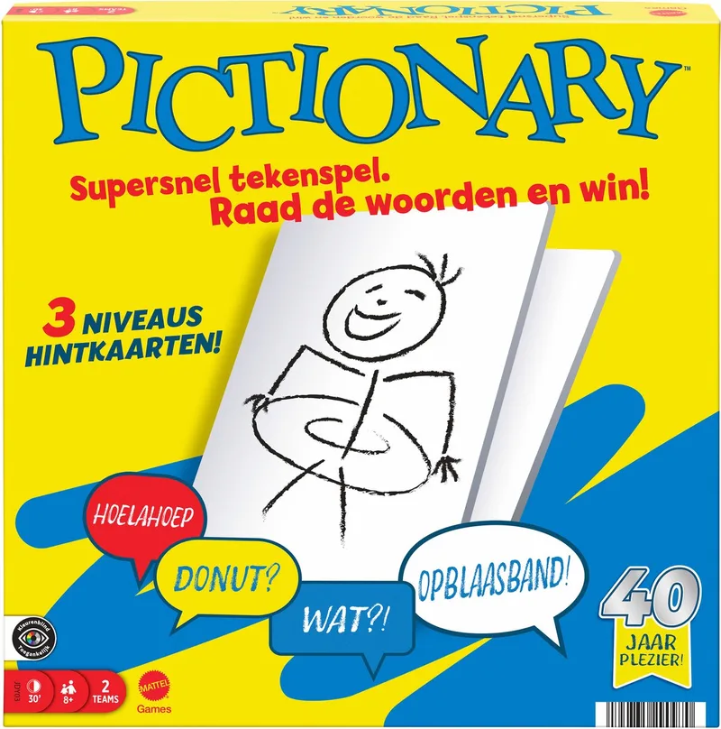 Pictionary - Bordspel - Nederlandse editie van Mattel Games – doos