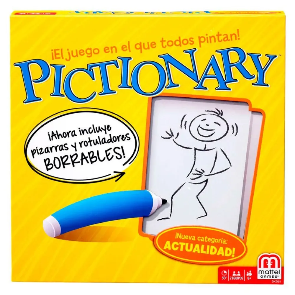 Pictionary Bordspel Spaans van Mattel Games – doos