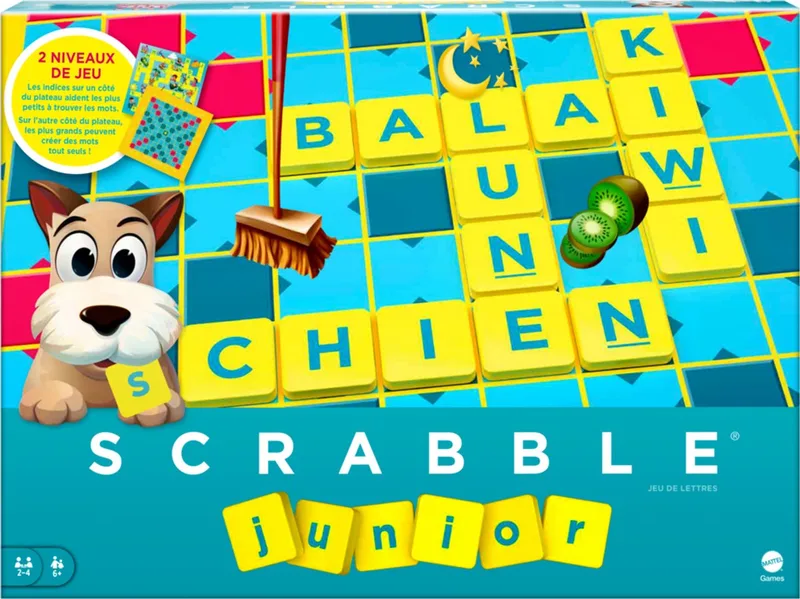 Scrabble Junior - Familie bordspel - Franse editie von Mattel Games – Schachtel