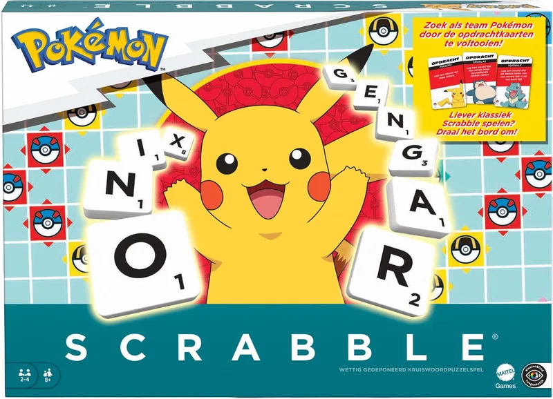Scrabble Pokémon - Bordspel van Mattel Games – doos
