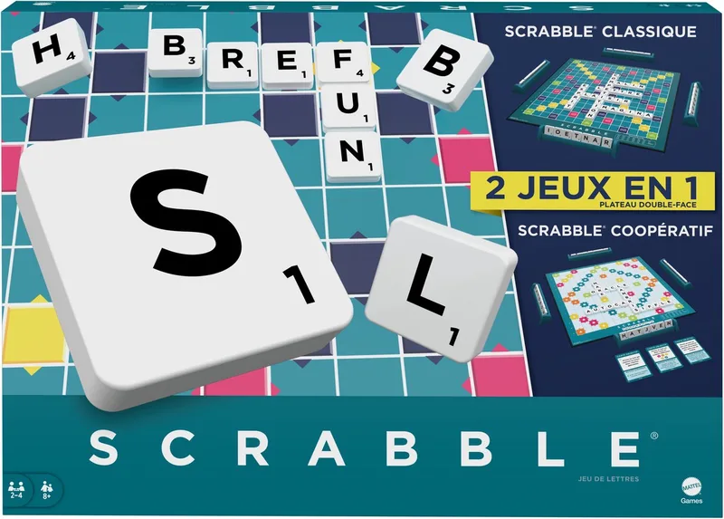 Scrabble Together - Bordspel - 2 jeux en 1 - Franstlig von Mattel Games – Schachtel