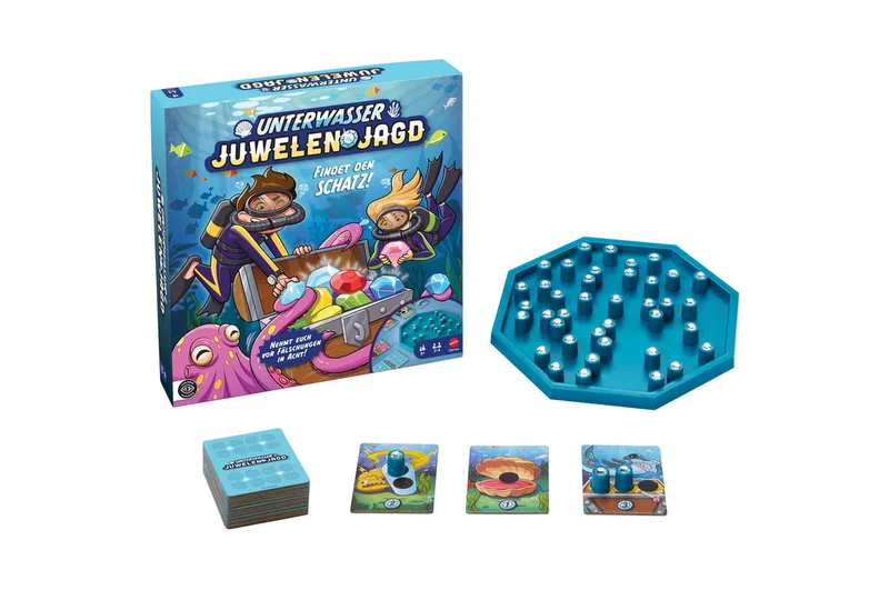 Spiel Diamantensuche in der Tiefsee, Familienspiel de Mattel Games, édition Bunt – boîte