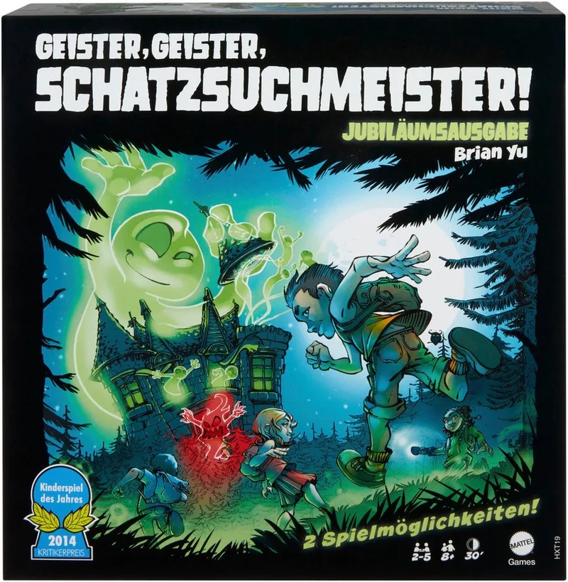 Spiel Geister, Geister, Schatzsuchmeister, Familienspiel, Jubiläumsausgabe from Mattel Games, Bunt edition – box