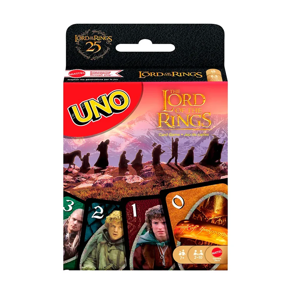 Ringenes Herre Uno-kortspil fra Mattel Games – æske