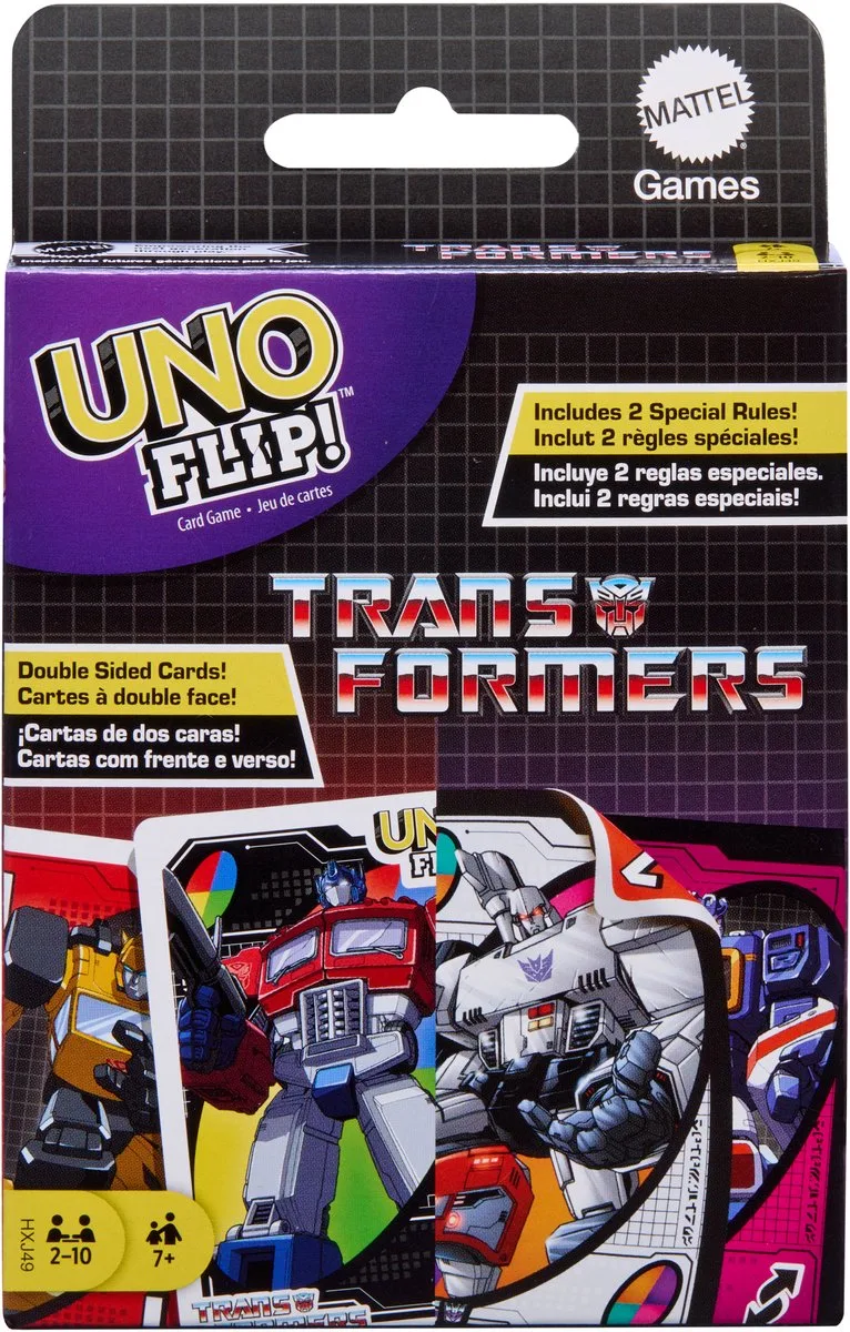 Transformers UNO Flip! Card Game from Mattel Games – box