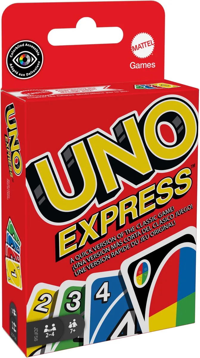 Uno Express (7+) from Mattel Games, Meerkleurig edition – box