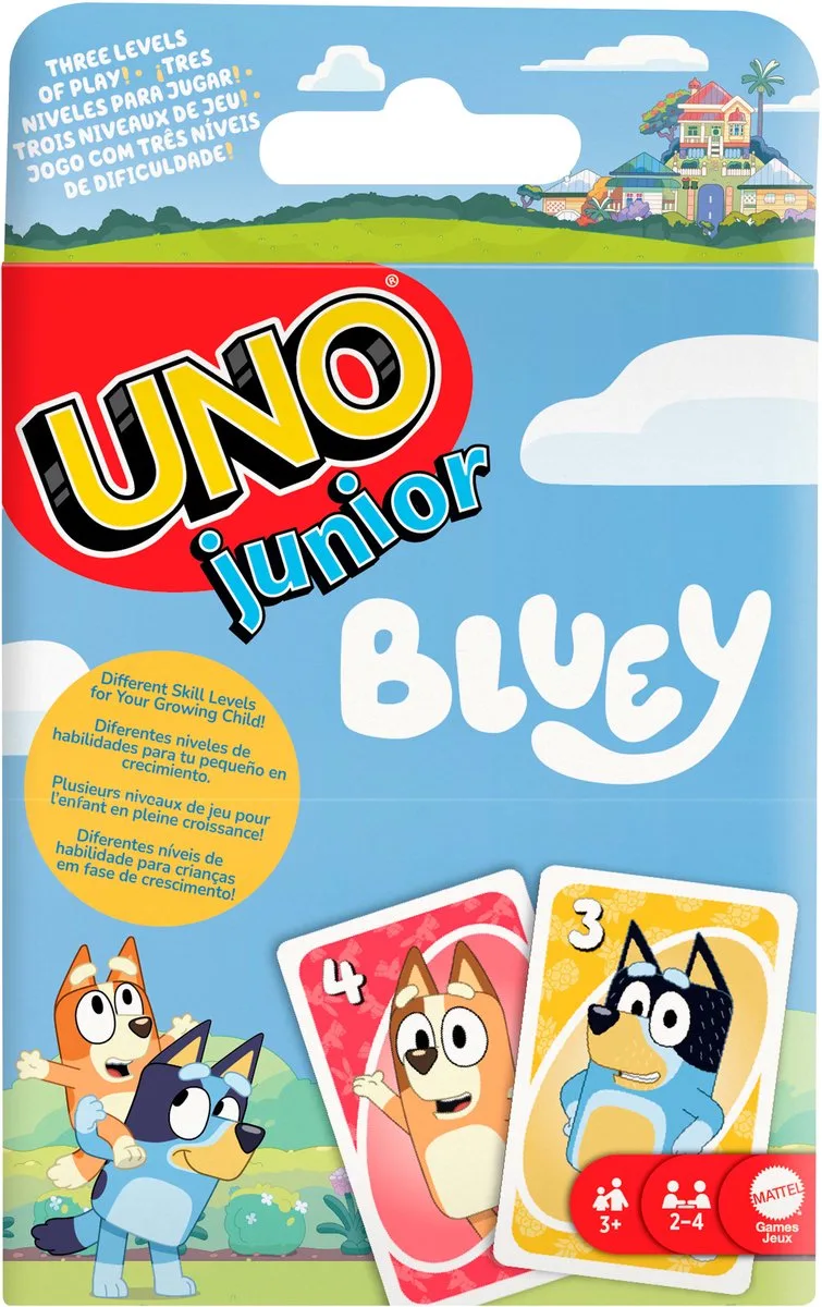 UNO junior Bluey från Mattel Games – kartong
