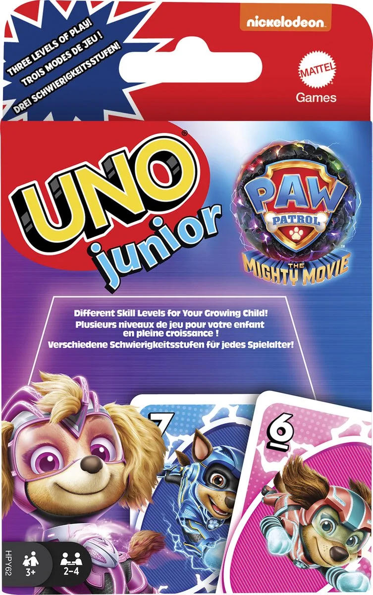 UNO Junior Paw Patrol - Kaartspel van Mattel Games – doos