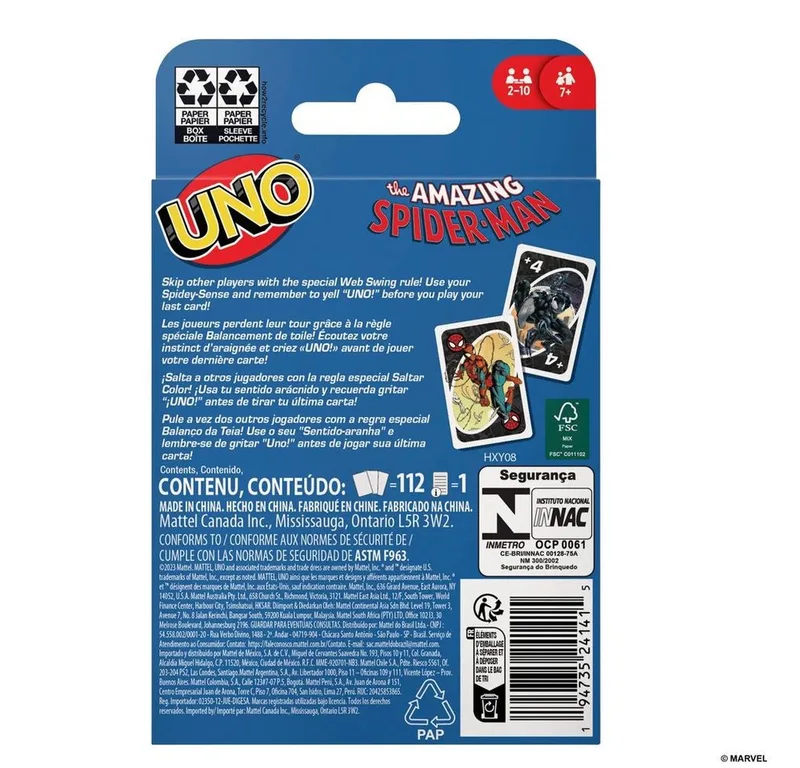Uno Jeu De Cartes Spiderman de Mattel Games – boîte 2 sur 5