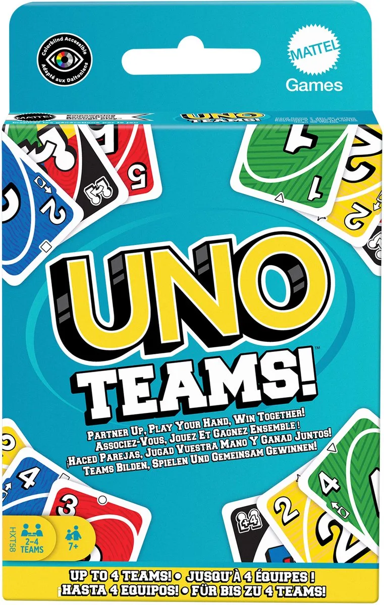UNO Teams Kaartspel från Mattel Games – kartong
