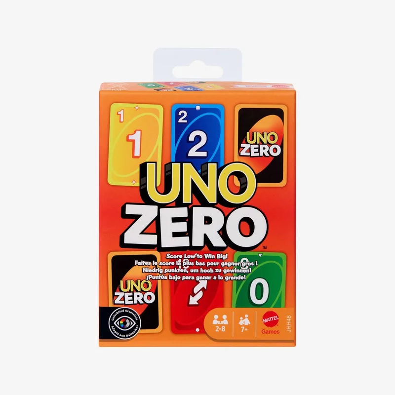 UNO Zero - Kaartspel voor kinderen, volwassenen en spelletjesavonden von Mattel Games – Schachtel