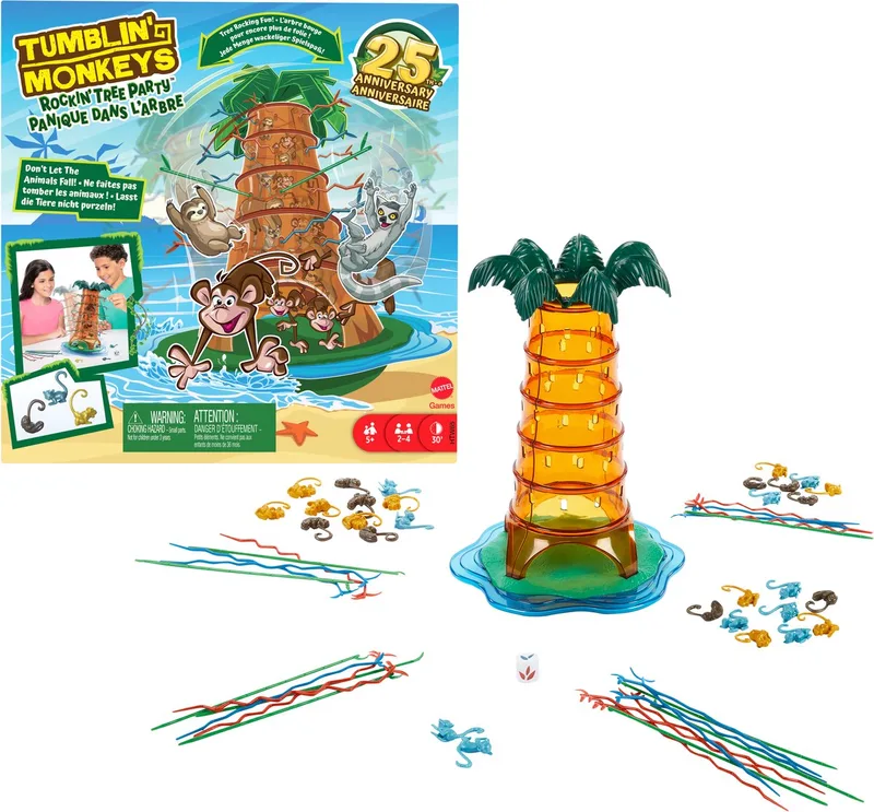 Vallende Aapjes Schommelend Boomfeest van Mattel Games – doos