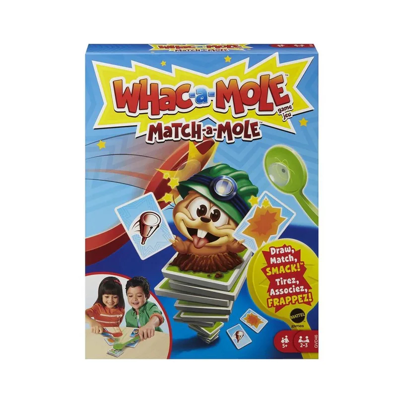 Whack-A-Mole: Match A Mole - Kaartspel from Mattel Games – box