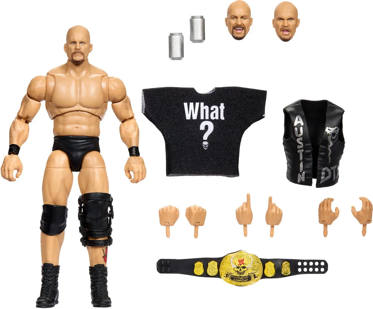 WWE 6 INCH ULTIMATE EDITION STONE COLD STEVE AUSTIN - S32. from Mattel Games, Multicolour edition – box