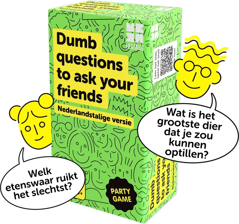 Dumb Questions To Ask Your Friends - Grappig Partyspel voor Jongeren en Volwassenen - Kaartspel in het Nederlands - 3-8 Spelers - Vanaf 14 Jaar von Megableu – Schachtel