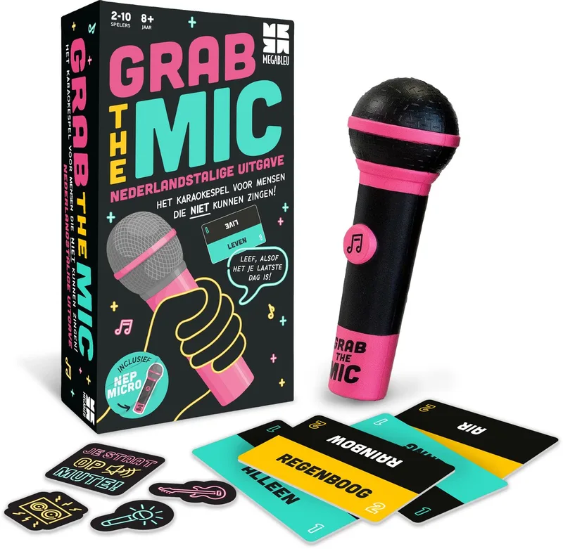 Grab The Mic - Karaoke Partyspel - Muziekspel voor 2-10 Spelers - Bekend van TikTok - Nederlandstalige versie from Megableu – box