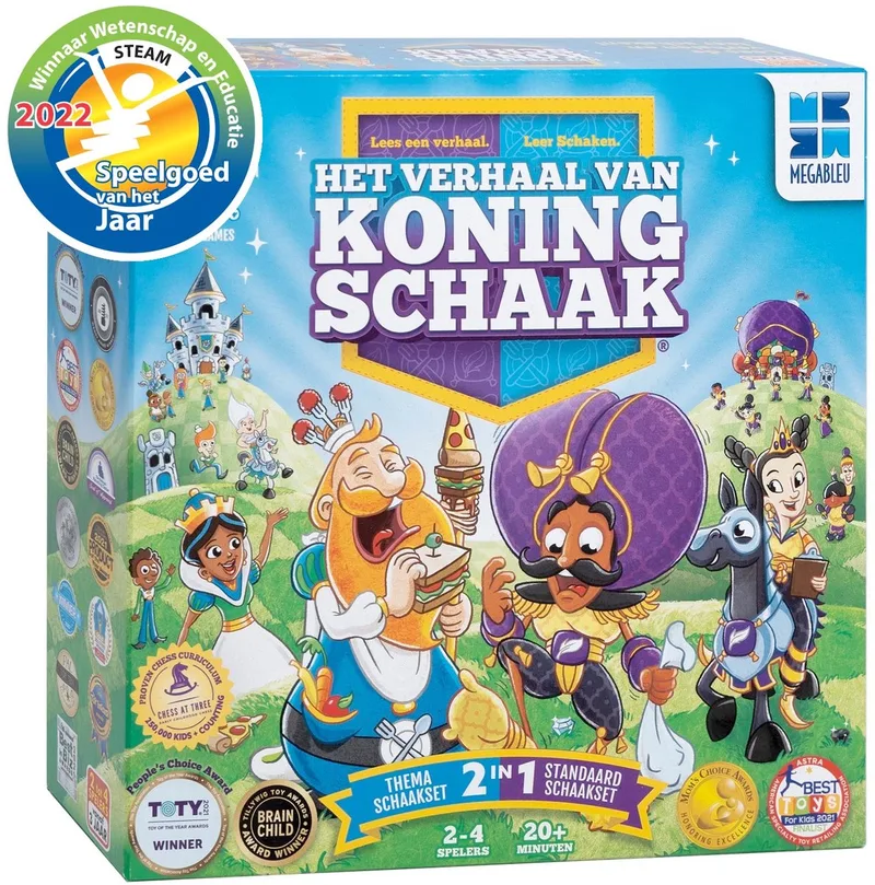Het Verhaal van Koning Schaak - Educatief Bordspel voor Kinderen - Leer Schaken op een Leuke Manier - Schaakspel Vanaf 3 Jaar - Winnaar Speelgoed van het Jaar 2022 from Megableu, Meerkleurig edition – box