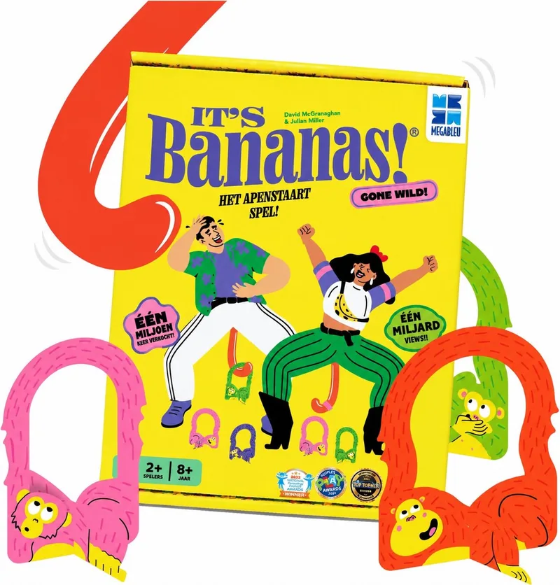 It's Bananas! - Hilarisch Partyspel voor Jongeren - Gekke Uitdagingen met Apenstaart - Vanaf 8 Jaar - Perfect voor Feestjes from Megableu – box