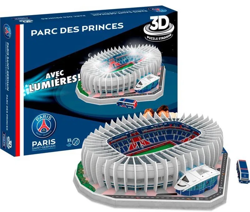 Megableu – 3D puzzel Parc des Princes – 111 stukjes – led from Megableu, Unieke kleur edition – box