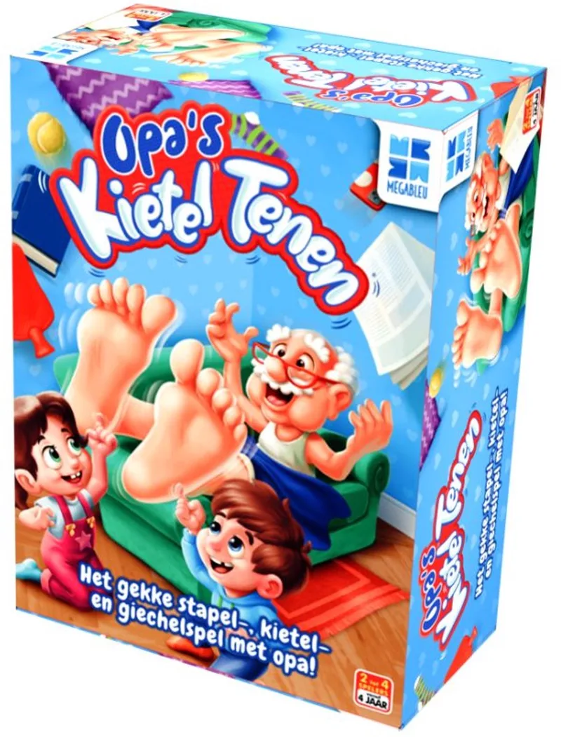 Opa's Kieteltenen - Grappig Actiespel voor Kinderen - Vanaf 4 jaar - 2-4 Spelers - Kinderspel met Opspringende Opa von Megableu – Schachtel