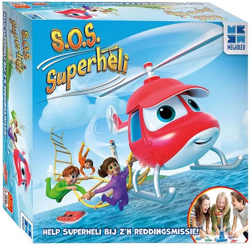 S.O.S. Superheli - Spannend Actiespel voor Kinderen - Elektronisch Gezelschapsspel - Vanaf 5 Jaar - Kinderspel met Zwaaiende Ladder from Megableu – box