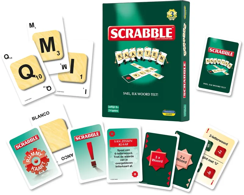 Scrabble - Kaartspel - Gezelschapsspel voor Familie - Reisspel formaat von Megableu – Schachtel