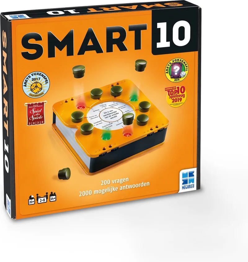 Smart 10 - Het Sociale Quizspel - Educatief Bordspel voor Quizliefhebbers - 2-8 Spelers - Makkelijk Mee te Nemen von Megableu – Schachtel
