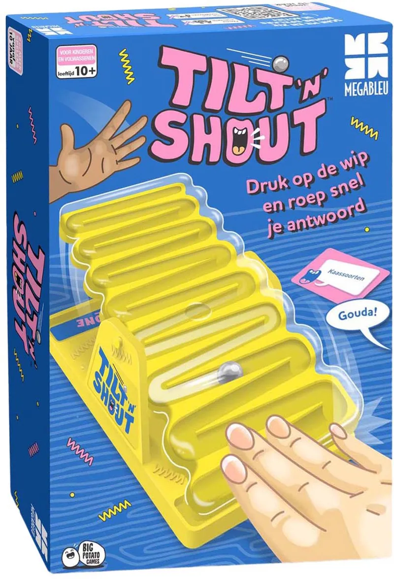 Tilt 'N' Shout - Spannend Familiespel - Bordspel voor Jong & Oud - 2 of Meer Spelers - Ideaal voor Spelletjesavond von Megableu – Schachtel