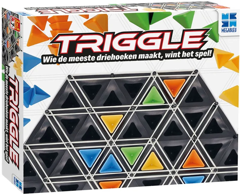 Triggle - Strategisch Bordspel - Vorm Driehoeken met Elastieken - Vanaf 7 Jaar - Gezelschapsspel voor Familie & Vrienden from Megableu – box