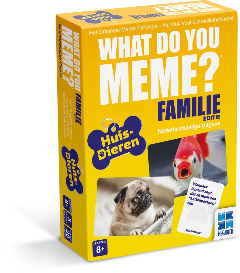 What Do You Meme? Huisdieren - Hilarisch Kaartspel voor Dierenliefhebbers - Nederlandstalig Partyspel - Vanaf 8 Jaar - Memes met Huisdieren van Megableu – doos