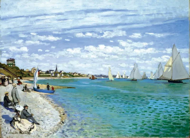 Puzzle Handgeschnittenes Holzpuzzle - Regatta In Sainte-Adresse - 500 bis 999 Teile von Michèle Wilson – Schachtel