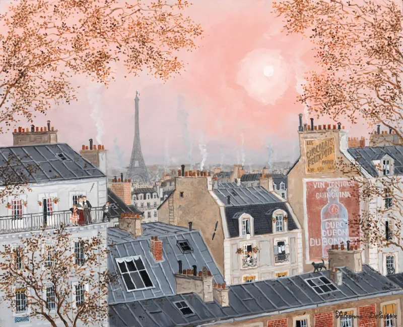 Puzzle Puzzle en Bois Découpé à la Main - Ciel Rose En Hiver - 500 à 999 pièces von Michèle Wilson – Schachtel 1 von 2