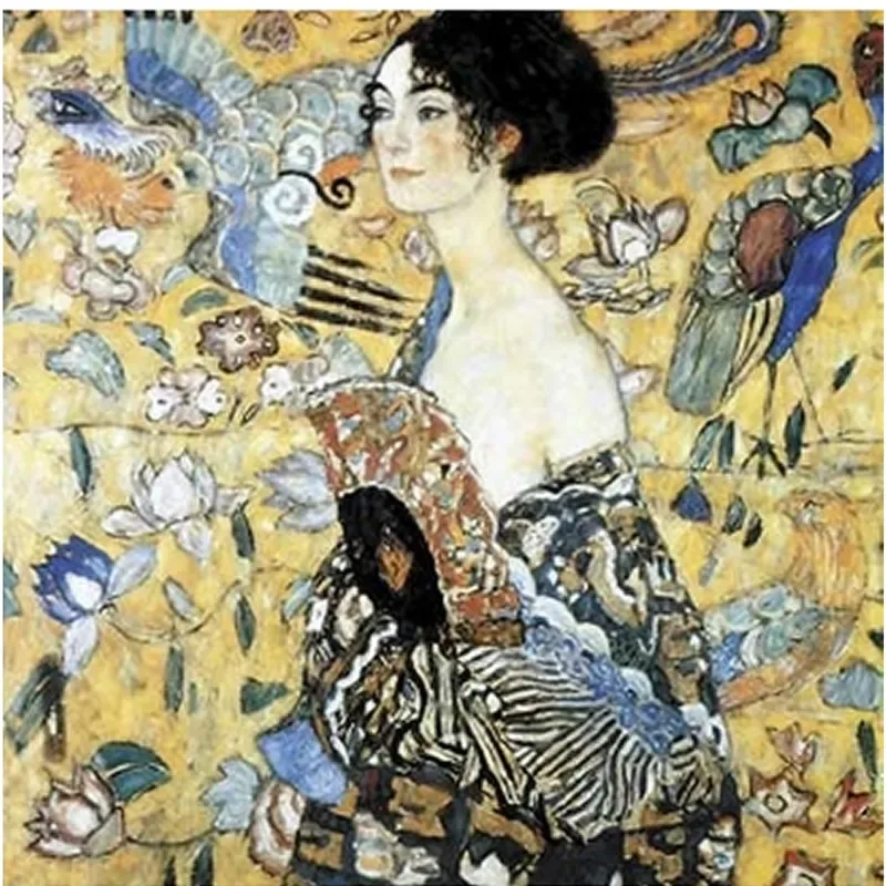 Puzzle Puzzle en Bois Découpé à la Main - Klimt : La Dame À L'Éventail - 200 à 499 pièces från Michèle Wilson – kartong