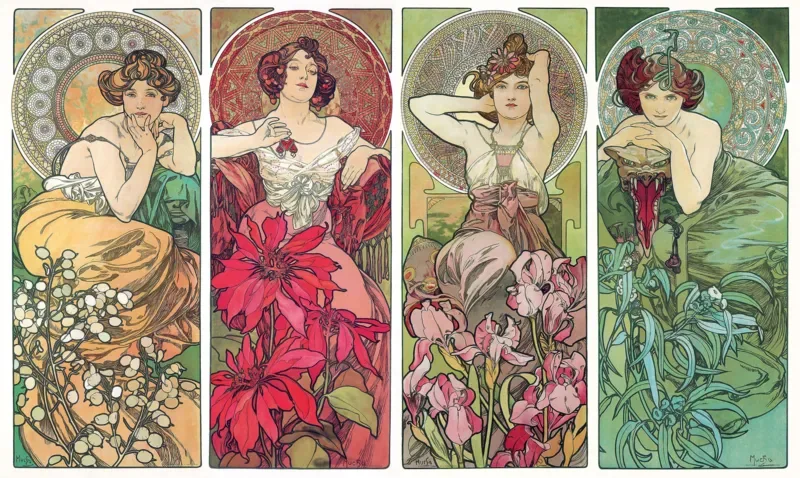 Puzzle Puzzle en Bois Découpé à la Main - Les Pierres Précieuses - Mucha - 500 à 999 pièces von Michèle Wilson – Schachtel 1 von 2