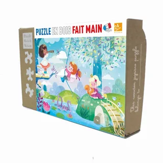 Puzzle Puzzle en Bois Découpé à la Main - Princesses Modernes - 10 à 25 pièces fra Michèle Wilson – æske 2 af 2