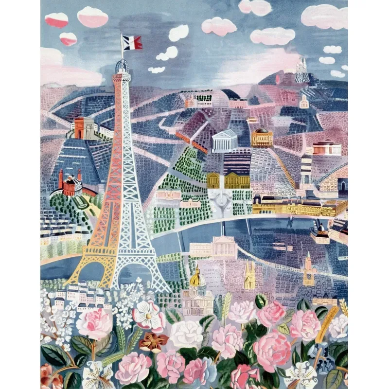 Puzzle Puzzle en Bois Découpé à la Main - Raoul Dufy - Paris Au Printemps - 10 à 25 pièces fra Michèle Wilson – æske 1 af 2
