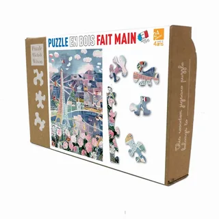 Puzzle Puzzle en Bois Découpé à la Main - Raoul Dufy - Paris Au Printemps - 10 à 25 pièces fra Michèle Wilson – æske 2 af 2