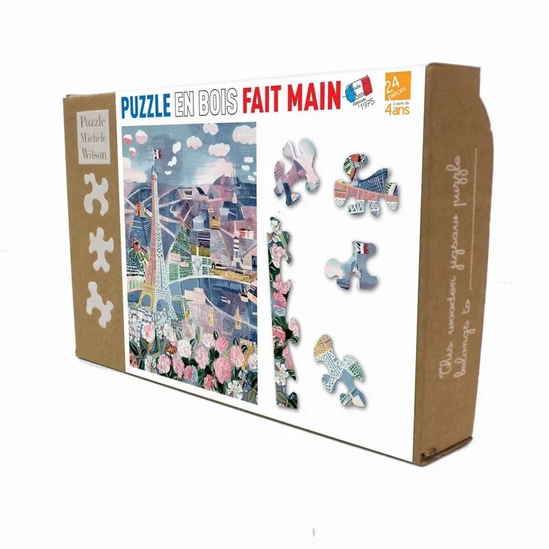 Puzzle Puzzle en Bois Découpé à la Main - Raoul Dufy - Paris Au Printemps - 10 à 25 pièces fra Michèle Wilson – æske 2 af 2