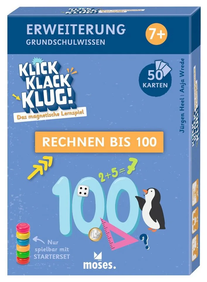 Spiel Klick Klack Klug Kartenset Rechnen bis 100 ab 7 Jahren von Moses Verlag – Schachtel