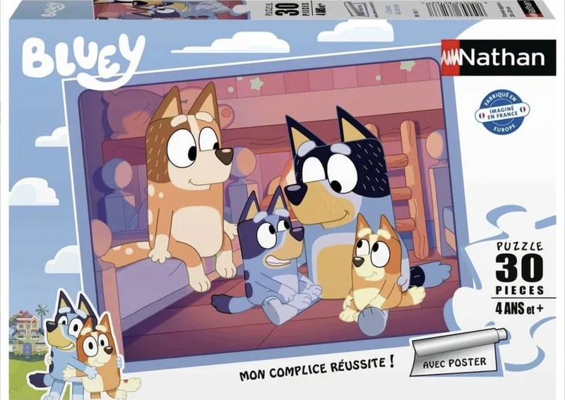 Bluey Puzzel 30 Stukjes - Leuk voor Kinderen vanaf 3 Jaar de Nathan – boîte