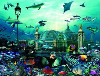 puzzel Aquarium - kunst legpuzzel 2000 stukjes volwassenen. from Nathan, Multicolour edition – box 1 of 2