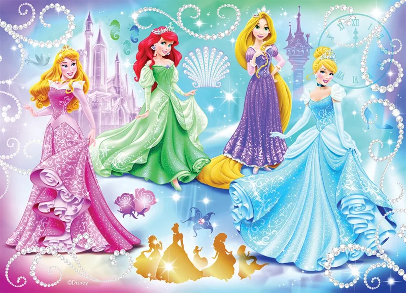 puzzel Disney Prinzessinnen: Funkelnden Prinzessinnen - 100 stukjes. von Nathan, Ausgabe Mehrfarbig – Schachtel