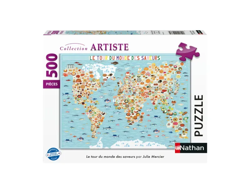 Puzzle Le Tour du Monde des Saveurs - Julie Mercier - 500 à 999 pièces från Nathan – kartong 2 av 2