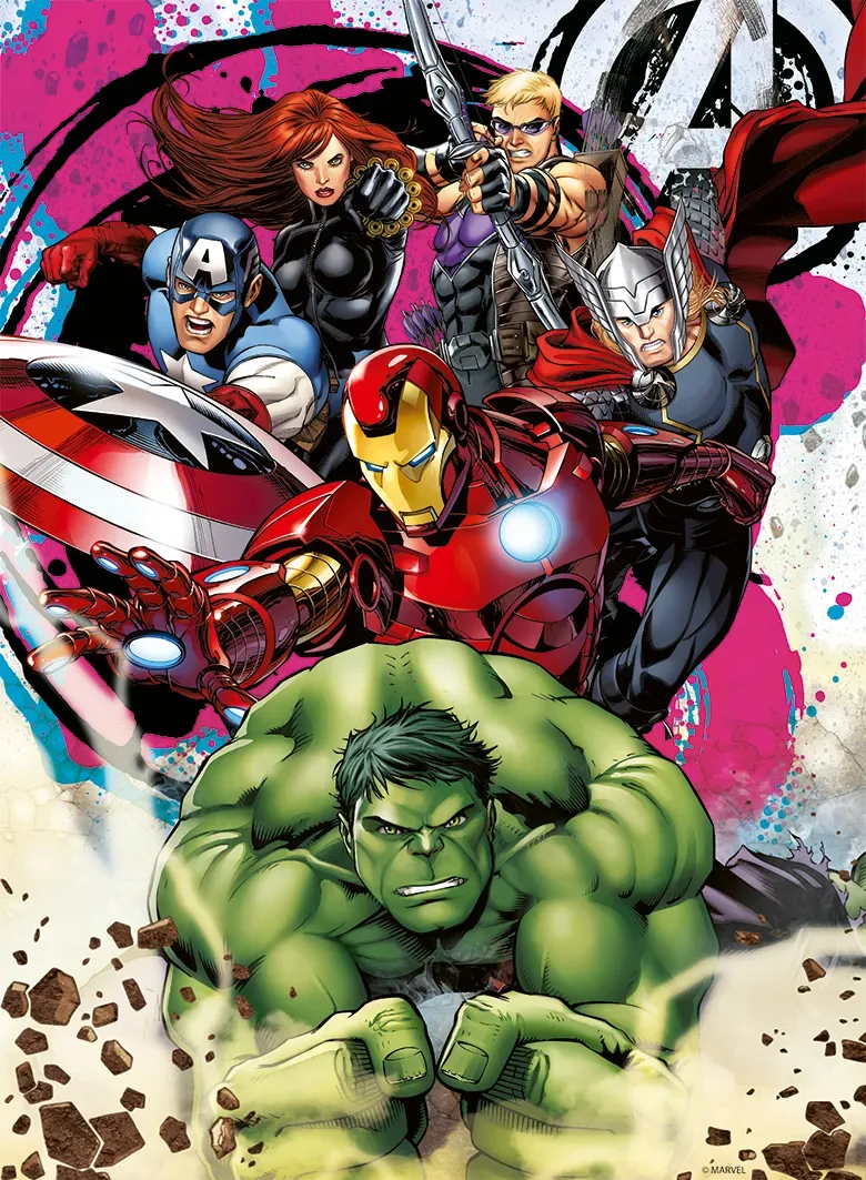 Puzzle Marvel Avengers - Les Avengers en Action - 200 à 499 pièces de Nathan – boîte