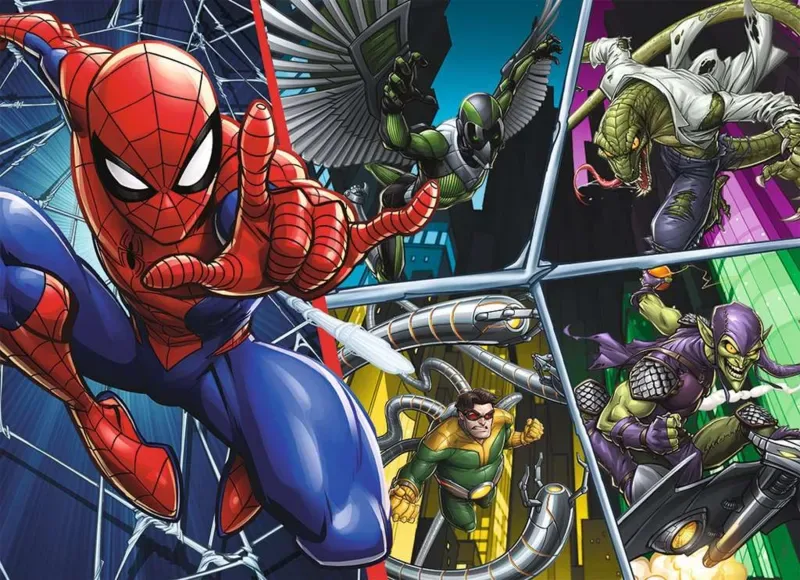 Puzzle Spider-Man Contre les Méchants - 26 à 50 pièces van Nathan – doos 1 van 2