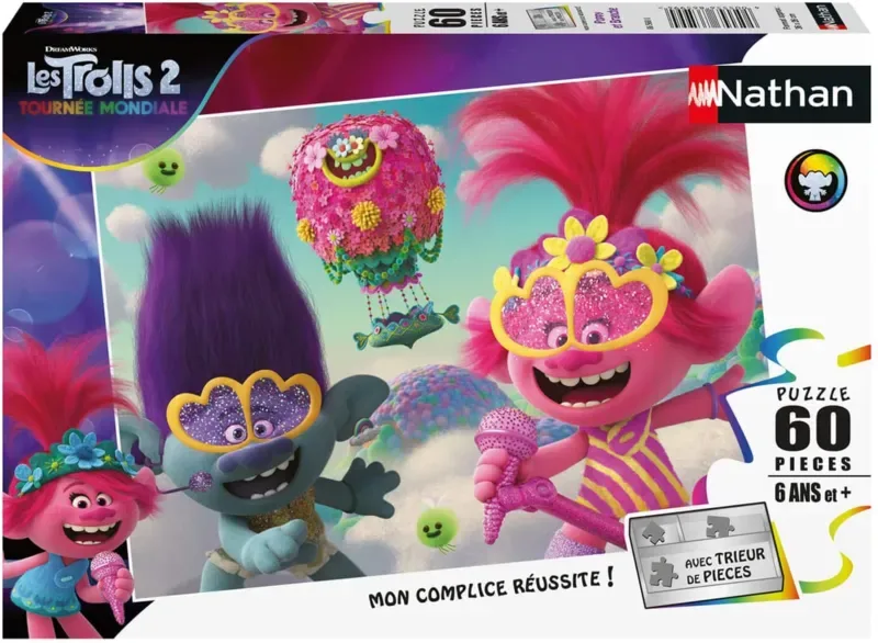 Puzzle Trolls 2 - 51 à 99 pièces de Nathan – boîte