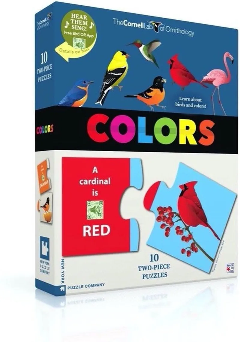 Bird Two Piece Colors Puzzle (Cornell Lab of Ornithology) - 0819844016999 from New York Puzzle Company, Diverse kleuren edition – box